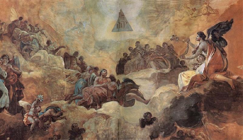 Francisco Goya Adoration of the Name of God by Angels Norge oil painting art